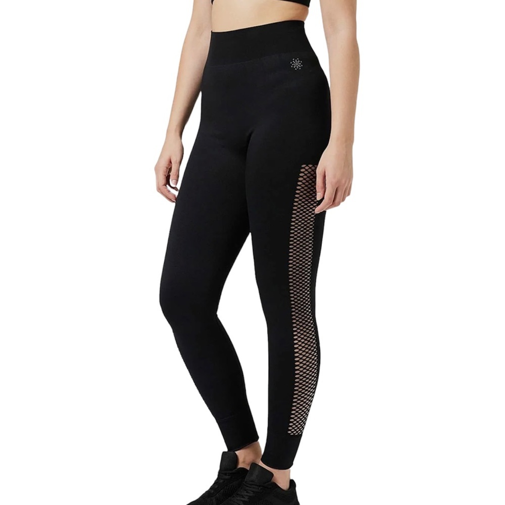 AURIQUE Women's Seamless Mesh Sports Full Workout Leggings Tights Size S